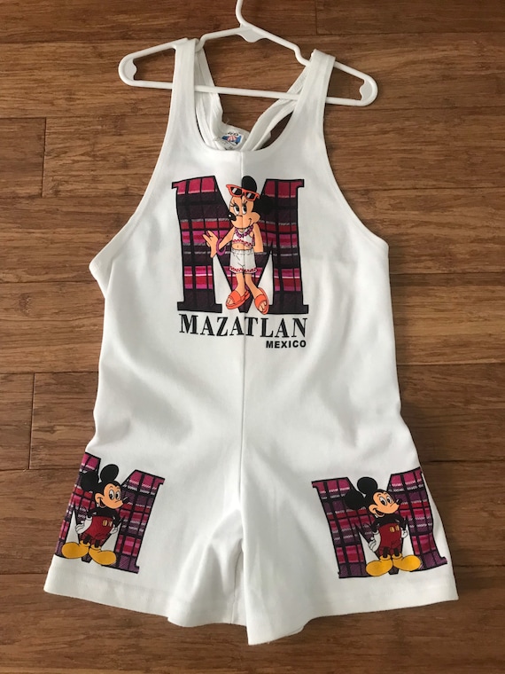 Vintage girls Minnie Mouse Mickey Mouse Romper