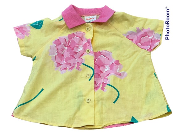 Vintage floral healthTex polo top tagged 2T - image 2