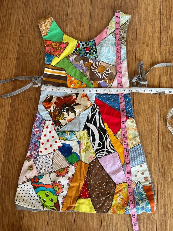 Handmade patchwork apron with pocket - image 5