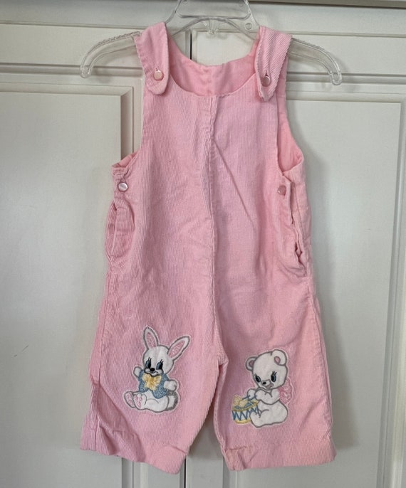 Vintage handmade bubblegum pink corduroy overalls… - image 5