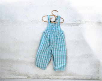 Vintage blue teal plaid Oshkosh bgosh tagged 18 months