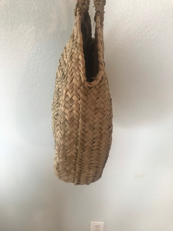 Handmade Woven Circle Palm Leaves Bag Handbag Far… - image 7