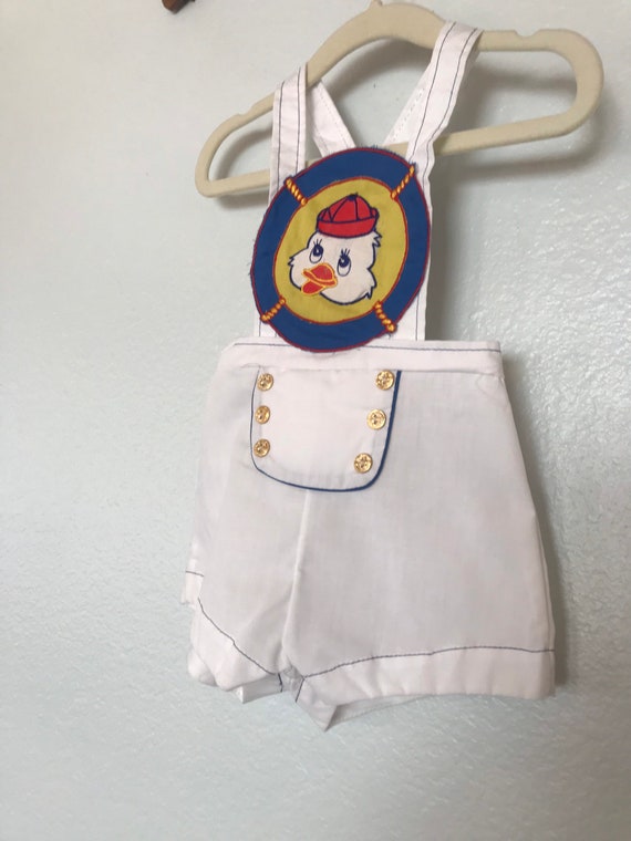 Vintage Nautical Sunsuit romper duck sailor sunsu… - image 3