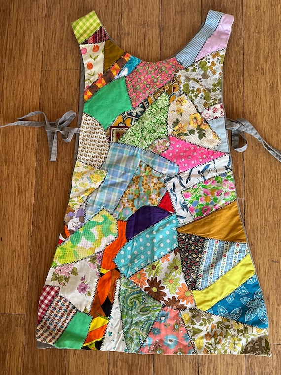 Handmade patchwork apron with pocket - image 6