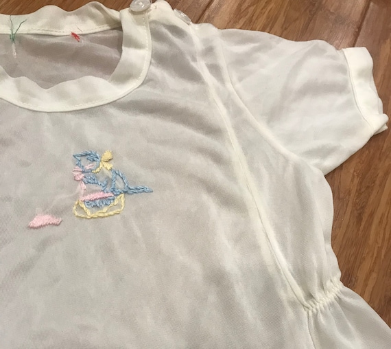 Vintage Sheer Cat romper Sunsuit Baby 12 Months - image 2