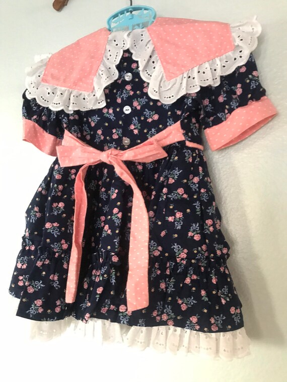 Vintage Toddler Floral Ruffle Heart Dress Party D… - image 5