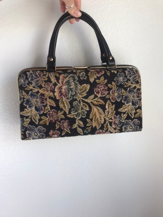 Vintage Floral Tapestry Dover Handbag Vintage Dov… - image 8