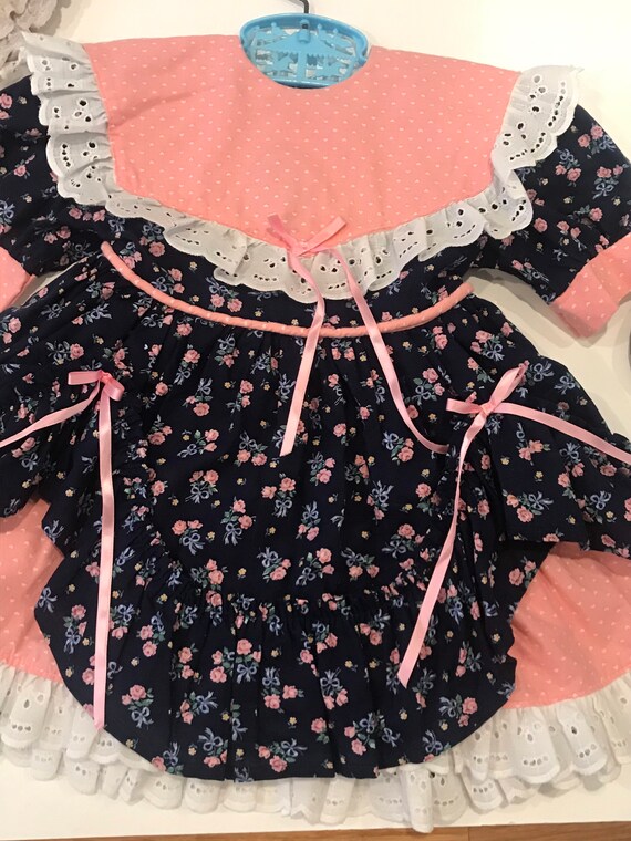 Vintage Toddler Floral Ruffle Heart Dress Party D… - image 4