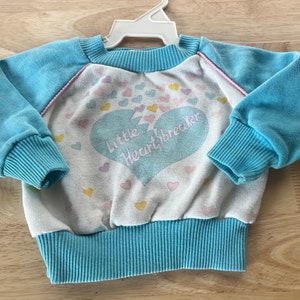 Vintage little heart breaker pastel heart baby sweatshirt 6-12 months