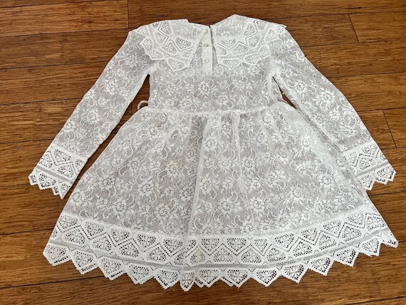 Vintage girls lace white dress tagged 6X by Bonni… - image 6