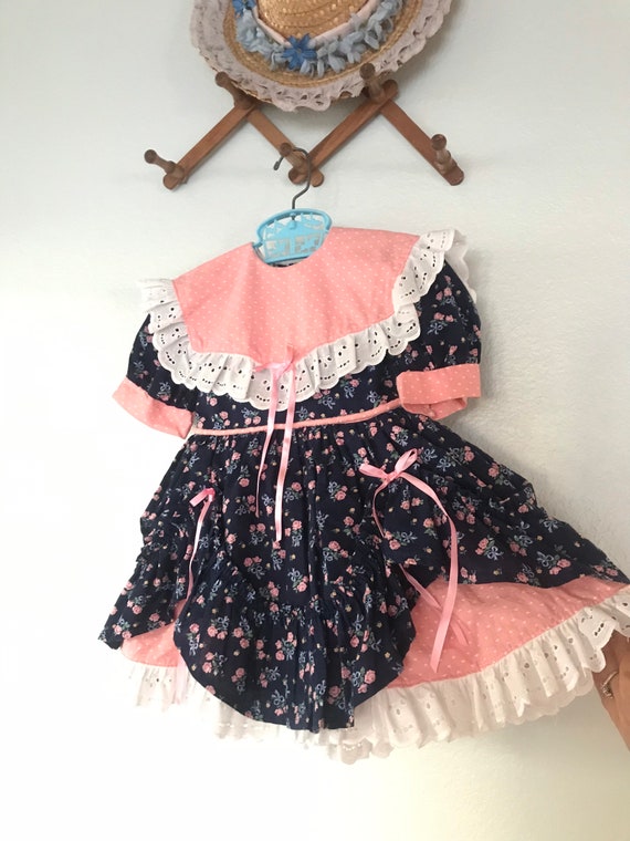 Vintage Toddler Floral Ruffle Heart Dress Party D… - image 2