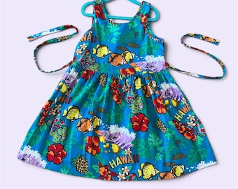 Vintage Girls Hilo Hattie Hawaii tropical dress tagged 6x runs small (4T /5T)