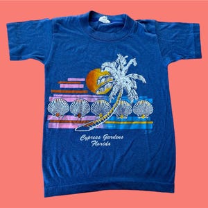 Vintage Florida tropical tee tagged kids 10-12 runs smaller image 1