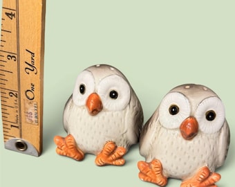 Vintage 70s  Fitz and Floyd Owl salt and pepper shakers
