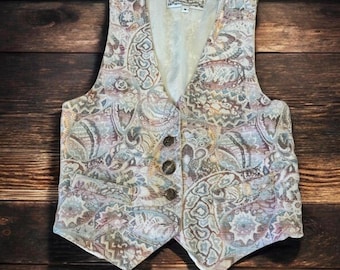 Vintage 90s American Trendsetter paisley tapestry vest tagged Medium
