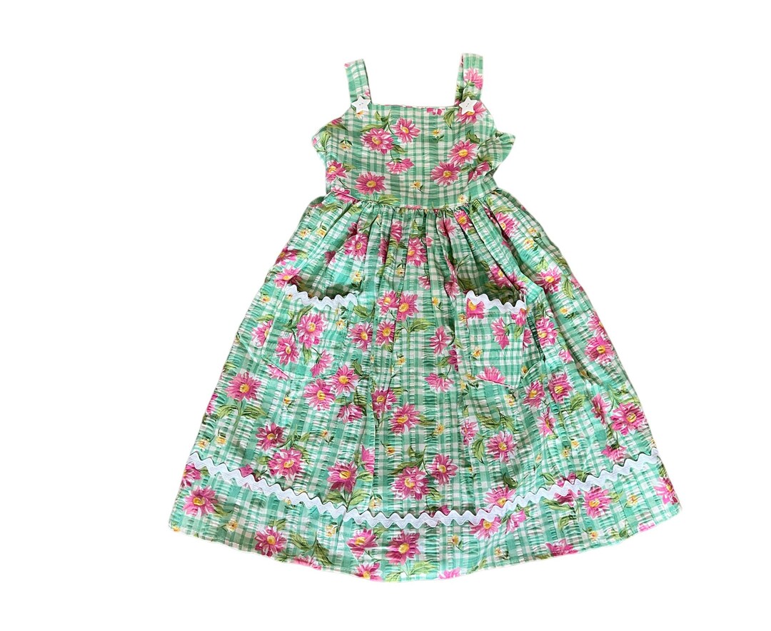 Vintage Handmade Girls Floral Ric Rak Dress - Etsy