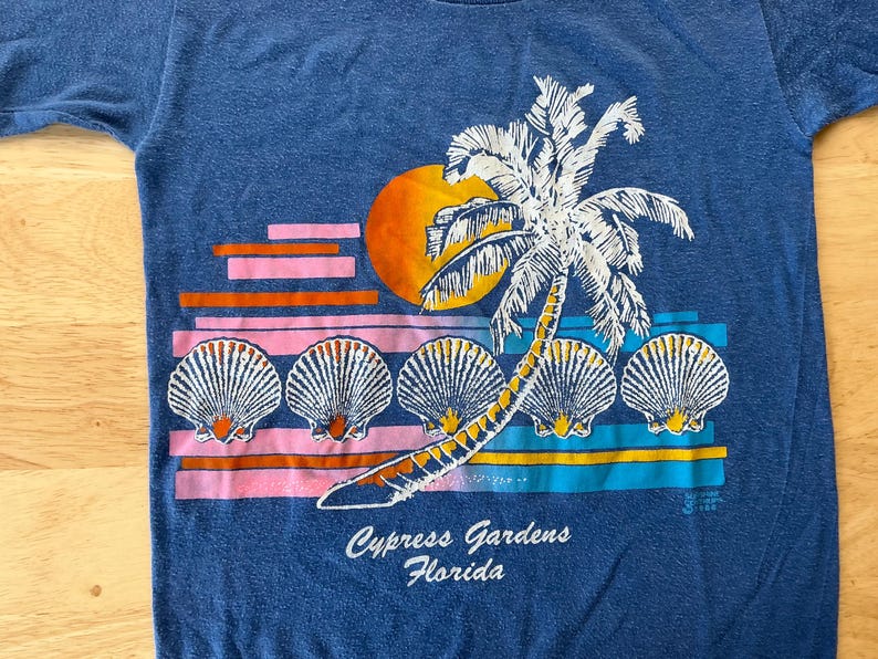 Vintage Florida tropical tee tagged kids 10-12 runs smaller image 7