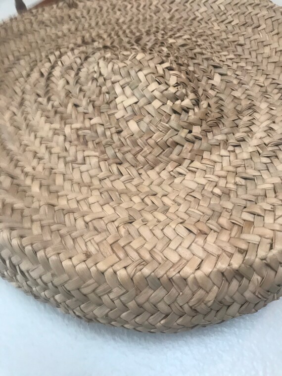 Handmade Woven Circle Palm Leaves Bag Handbag Far… - image 2