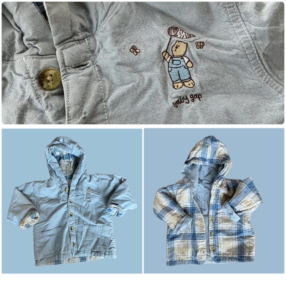 vintage toddler reversible baby gap bear jacket