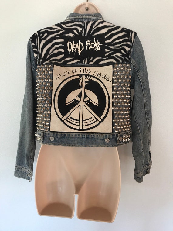 90s Punk Rock Jacket, Vintage Punk Rock studded de