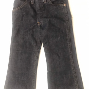 Vintage toddler dark blue denim bellbottom denim jeans pants tagged 4T