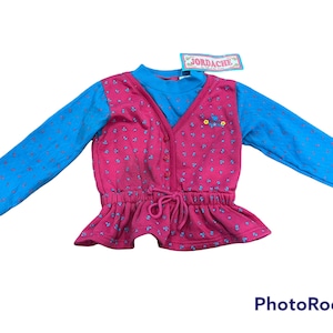 Vintage Deadstock toddler Jordache floral sweater top tagged 3T