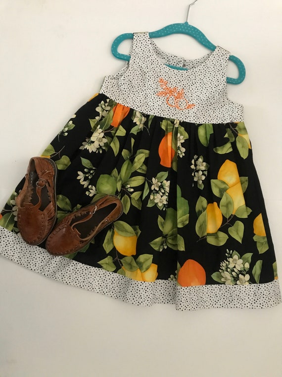 Toddler Fruit Floral Print Dress Polkadot 3T/4T