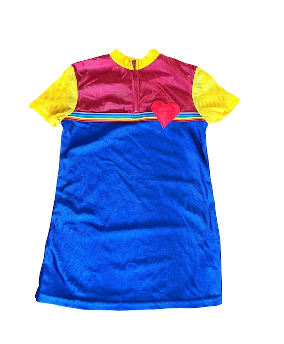 Vintage toddler girls rainbow jersey dress by expr