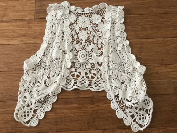 White Handmade Crochet Kids Vest 5 And Up IMO - image 3