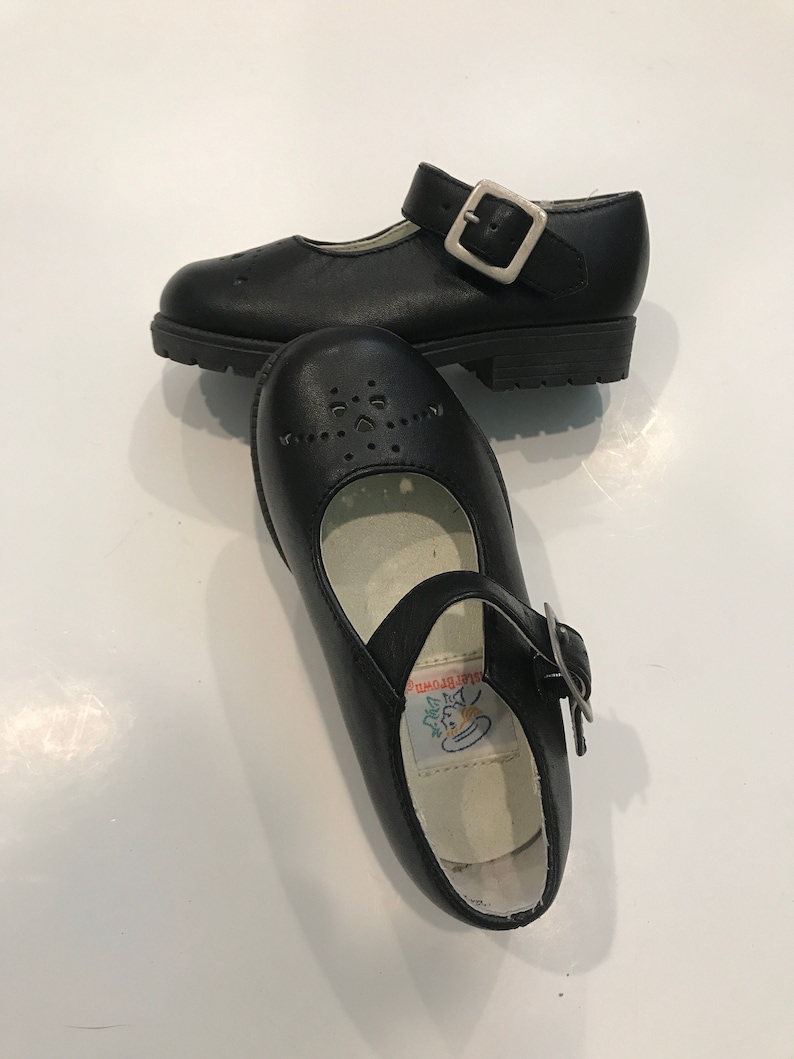 Vintage Buster Brown Black Leather Mary Jane Shoes Toddler Etsy