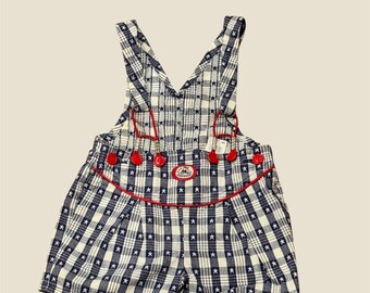 Vintage toddler Red white blue star Oshkosh bongos shortalls tagged 3T