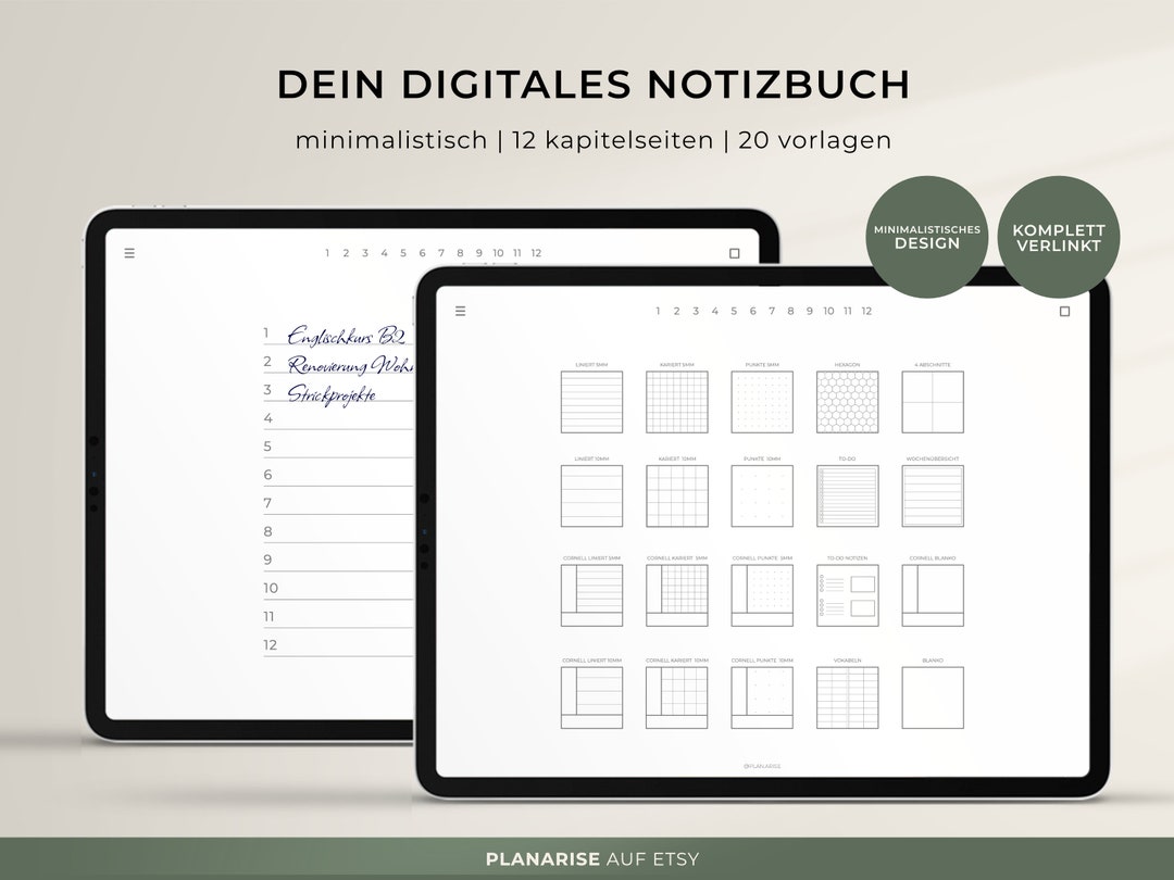 Paper Less Notebook Digital Notebook for Goodnotes | Paperless & Minimalistic | 20 ...