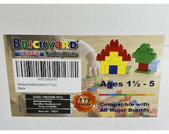 Kit di costruzioni Brickyard da 177 pezzi, giocattolo STEM, età 18 mesi+, compatibile con Le Go e Duplo.
