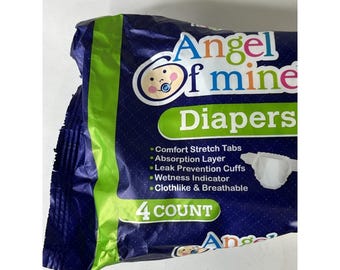 NEW Angel Of Mine Baby Looney Tunes Size 6 (28 Lbs) Diapers 4 Count