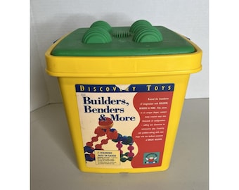 Vintage Discovery Toys Bright Builders COMPLETE 1998 Bucket