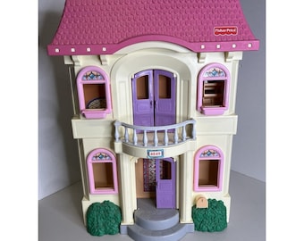 Vintage 1997 Fisher-Price Loving Family Grand Puppenhaus Rosa Dach 4649