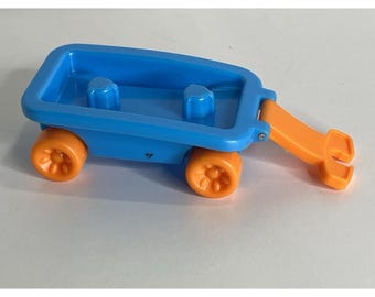 Carrito de 2 plazas azul y naranja de Fisher Price Little People