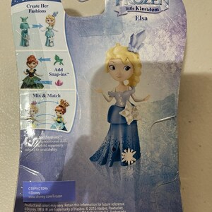 Disney Princess Hasbro Little Kingdom Snap-Ins Frozen ELSA Mini Doll Figure image 2