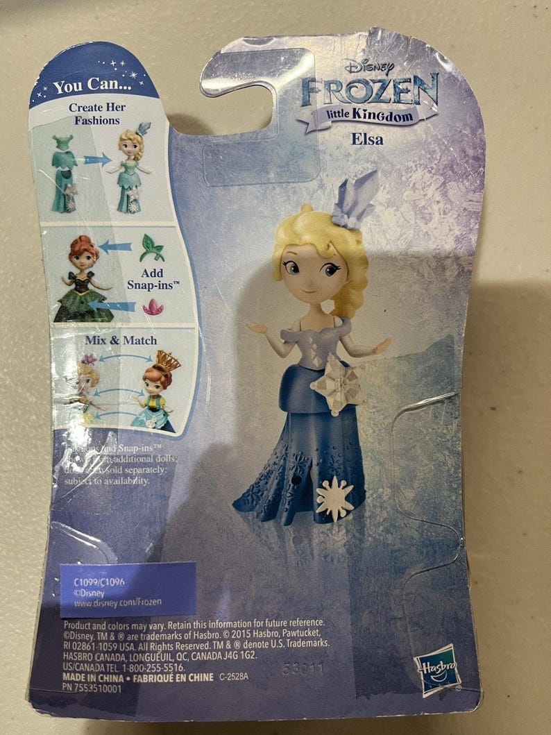 Disney Princess Hasbro Little Kingdom Snap-Ins Frozen ELSA Mini Doll Figure image 2