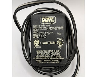 Fisher Price Power Wheels 00801-1778 12V Battery Charger