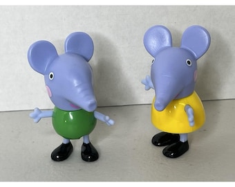 Figuras de elefantes de Peppa Pig Friends: Hermana Emily y Hermano Edmond