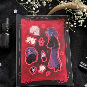 Naklejka Vampire Melancolía, rdzeń wampira, prezenty dla miłośników dziwactw, krew