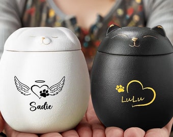 Custom Pet Paw with Engraved Name and Date - Personalized Cremation Urns for Dogs & Cats - Pet Memorial Art Gift - Pet Loss Gifts