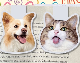 Custom Pet Bookmark - Personalized Pet Photo Gift, Magnetic Bookmark for Book Lovers, Pet Memorial, Cute Animal Lover Gift