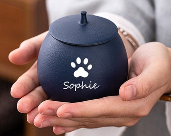 Multiple Colors & Engraving Pet Urn|Simple Urn for Pet Ashes|Acorn shaped Urn|Palm Sized Dog Urn|Ceramic Pet Urn With Name|Custom Cat Urn