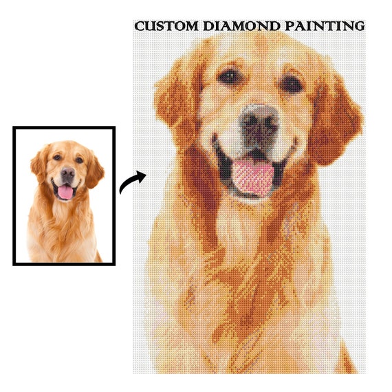 Custom Photo Diamond Painting 5D Diamond Art Painting & Ornaments Unique Art Kit Personalized Pet  Portrait Decor Personalized DIY Gift