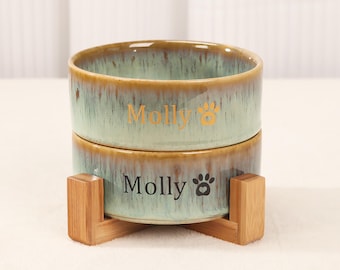 Personalized Bowl Ceramic Dog Food Bowl Water Bowl, Custom Pet Bowl Dog Name Bowl, New Puppy Gift Cat Bowl, Dish Accessories