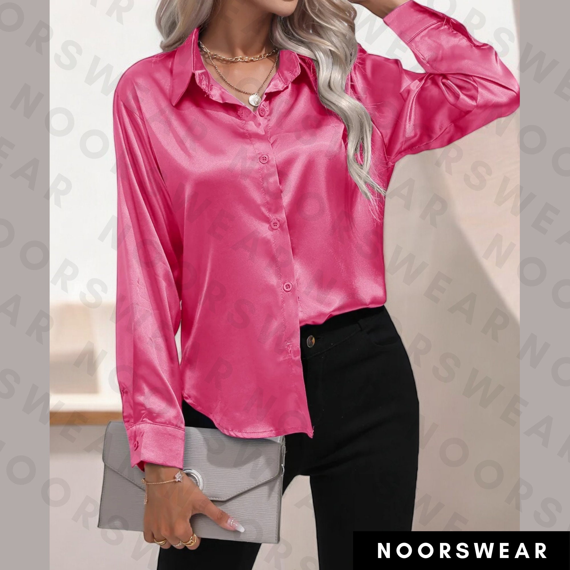 Satin Shirt Women Satin Artificial Silk Long Sleeve Shirt main image 1