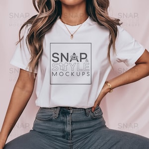 Comfort Colors 1717 White Shirt Mockup - Oversized Mockup - White Shirt Mockup - Comfort Color Shirt Mock - Model Mock up - Shirt Mockups