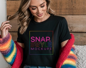 LGBTQ Pride Shirt Mockup, Bella Canvas Pride Mockup, Black Pride Mockup, LGBTQ Model Mockup Tee, Pride TShirt Mockup, Pride LGBTQ Mockup